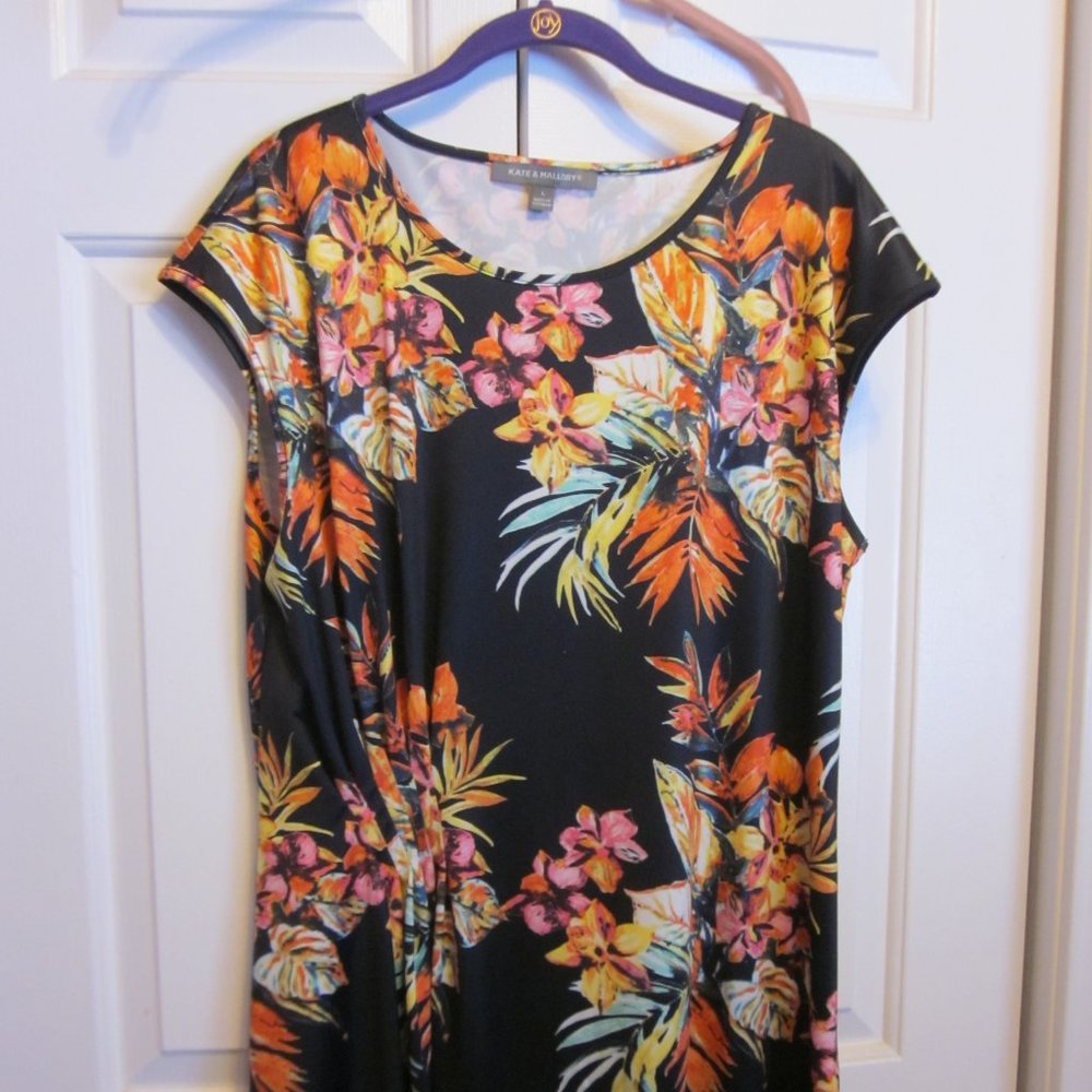 Kate & Mallory Tropical Gathered Tunic Sz L
